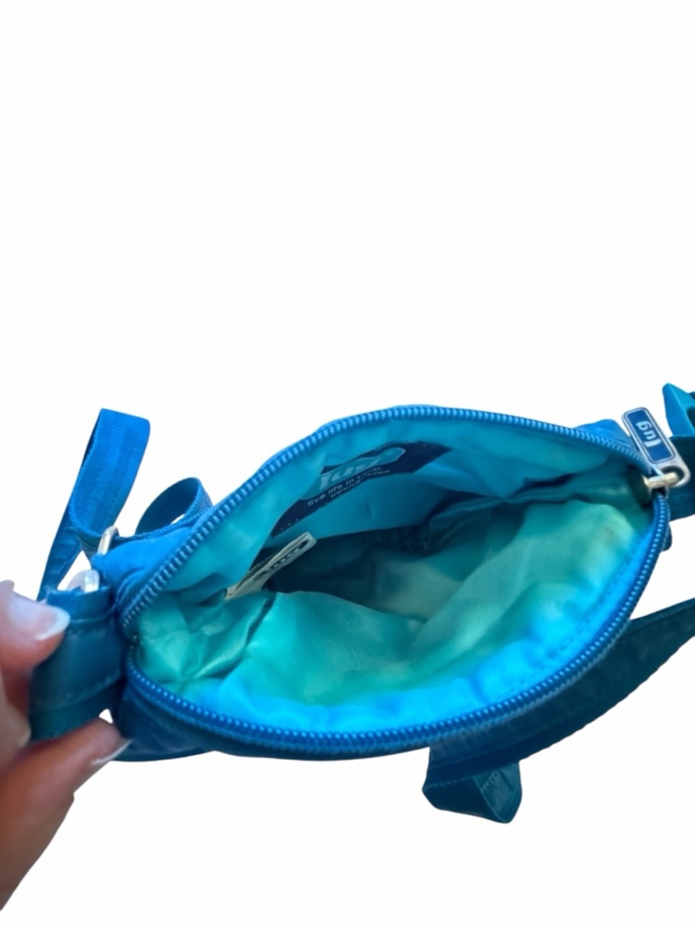 lug Quilted Crossbody Bag in Teal Blue-Great Condition - Picture 4 of 12